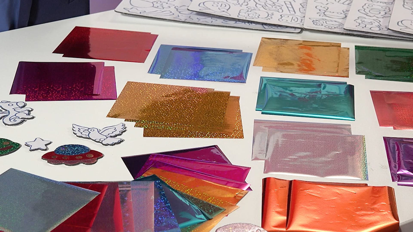 Marvin's Magic - Magic Foil Rainbow Stickers - Foil, Metallic & Holographic Stickers - Magical Art Supplies - 150 Stickers & More