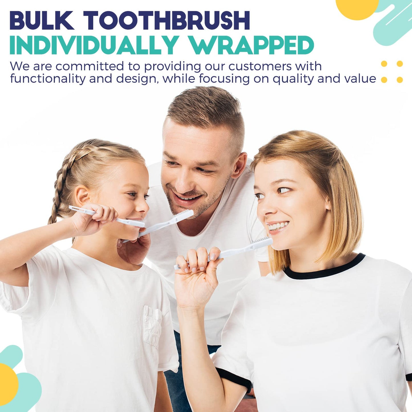 400 Pack Individually Wrapped Disposable Toothbrush Hard Bristle Adult Toothbrush Manual Tooth Brush Travel Toothbrushes Single Use Toothbrush for Homeless Women Men Hotels Guest Rooms, White