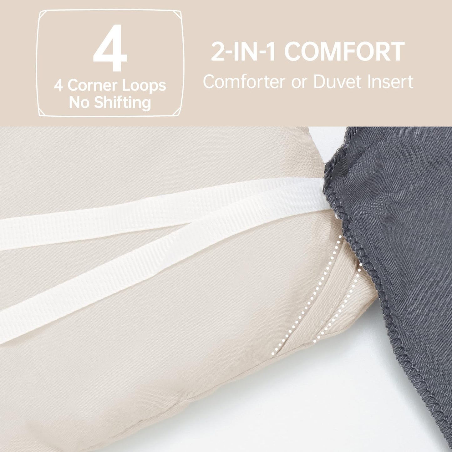 MUXHOMO Beige California King Comforter Set, All Season Ultra Soft Down Alternative Bedding - 3 Piece Lightweight Bed Set Includes 1 Comforter (104"x96") and 2 Pillow Shams (20"x36")