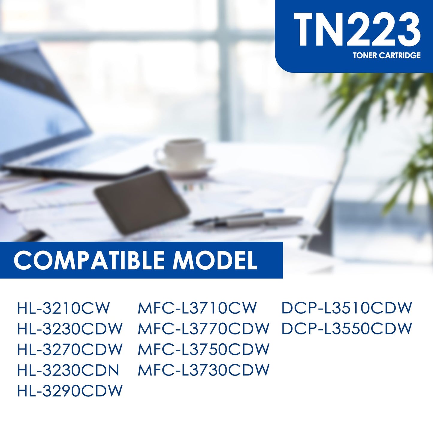 4 Pack TN-223 TN223 TN227 TN-227BK/C/M/Y Toner Replacement for Brother TN-223BK/C/M/Y Toner Cartridge for TN223BK, TN223C, TN223M, TN223Y Toner Cartridge Set, TN2234PK