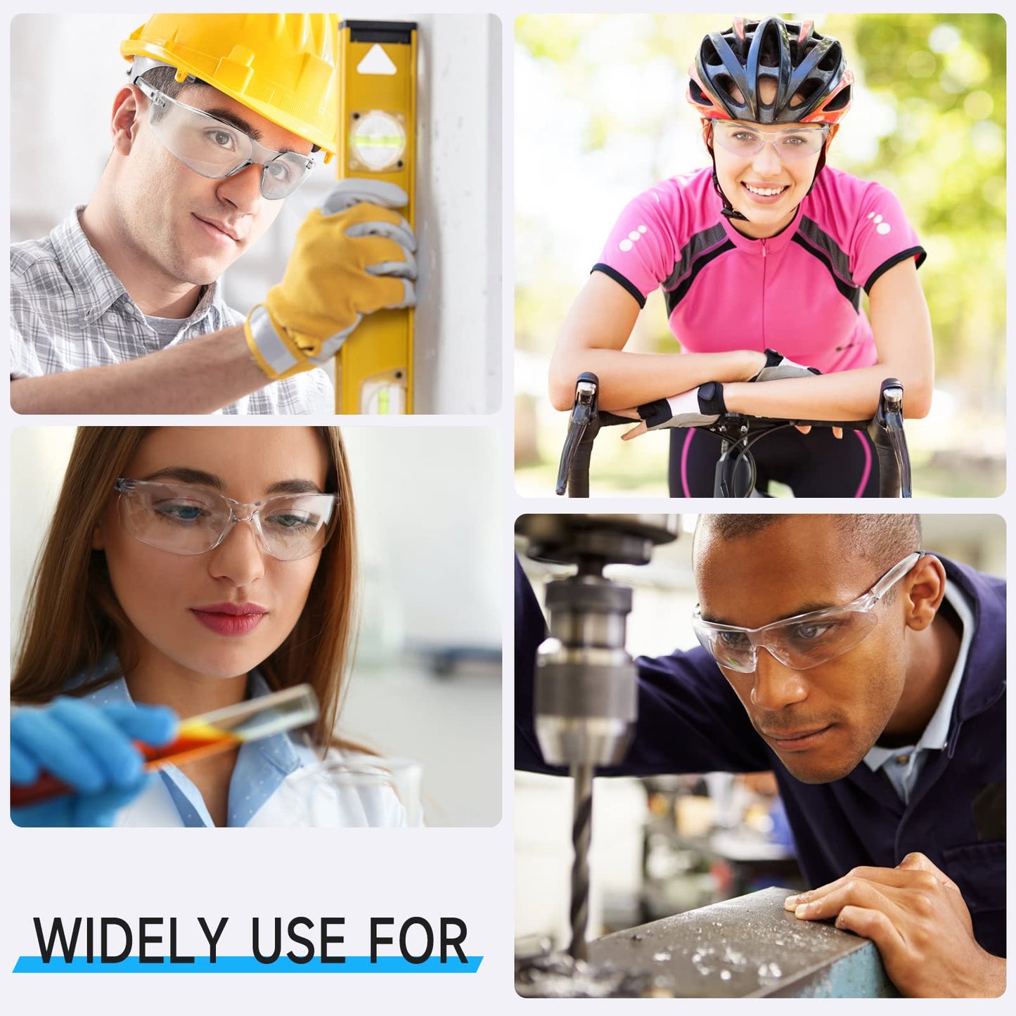 Salfboy 50 Pack Clear Safety Glasses with ANSI Z87.1 Scratch Resistant Eyewear for Women Man Lab Goggles Eye Protection