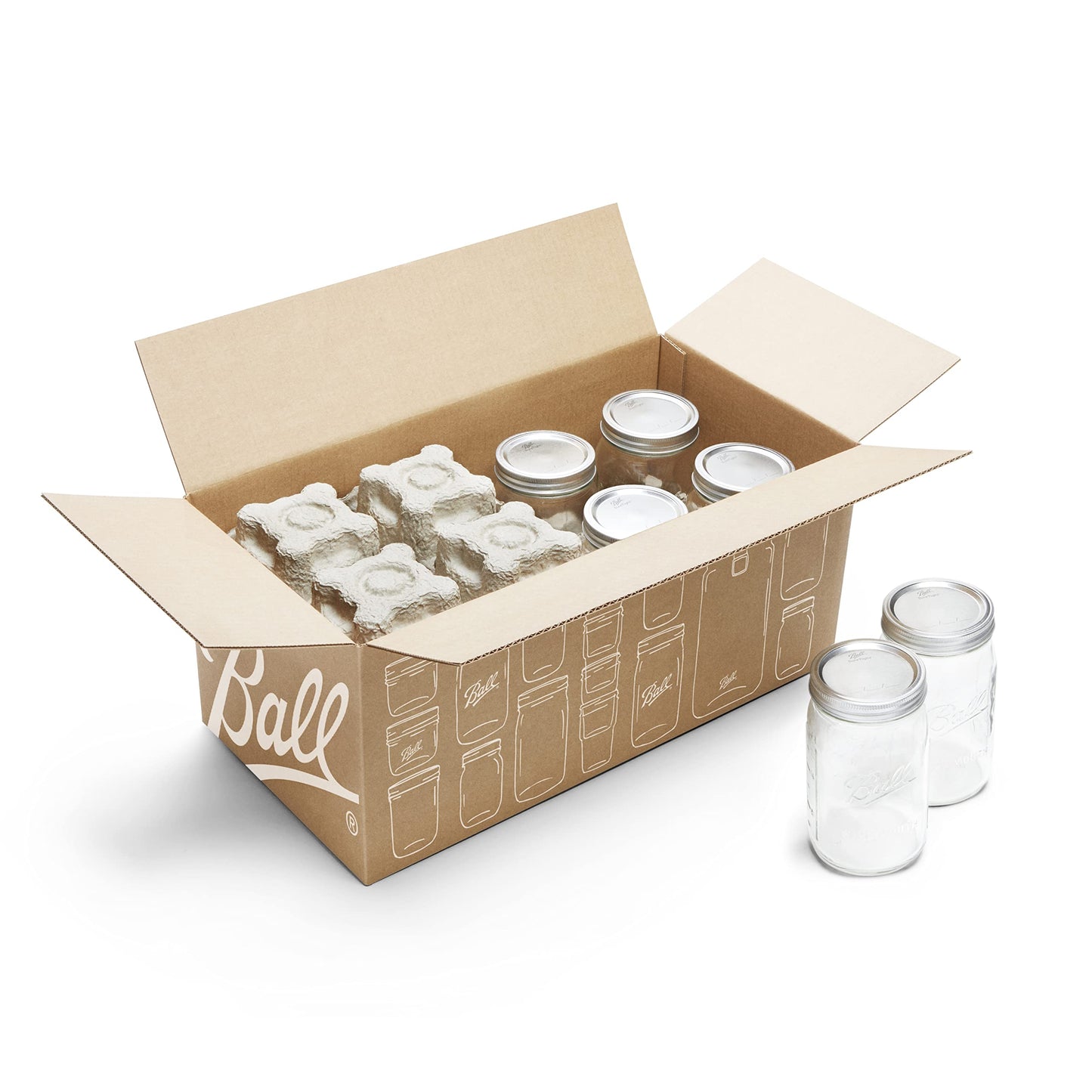Ball Wide Mouth Glass Mason Jars with Lids and Bands, Used for Canning, Pickling, Juice, Jam, Jelly, Quart Size 32 Ounce (Pack of 8)