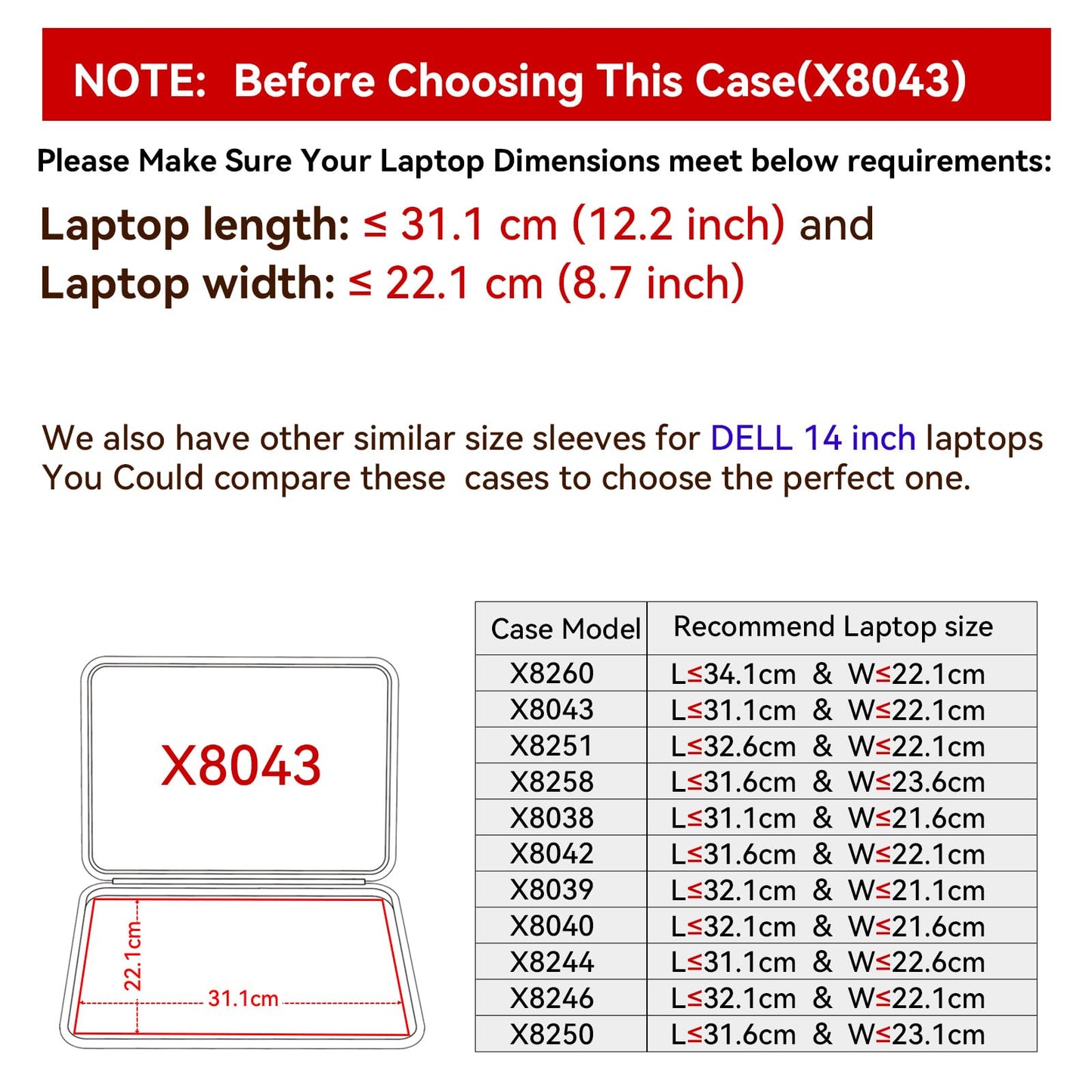 Smatree Hard EVA Protective Sleeve for 14 inch DELL Pro 14 Essential PV14250/14255, for Pro 14 Plus P1425/PB14250, for Pro14/Pro Max 14, for Inspiron 14 5441/Plus 7441, for Latitude 5455 Case (X8043)