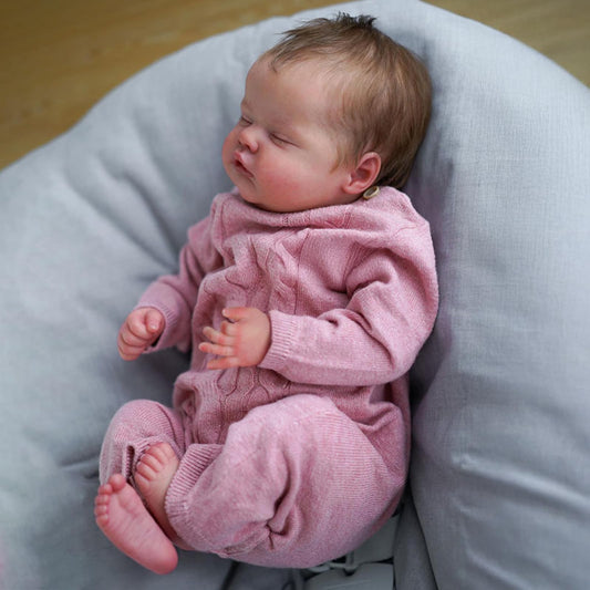 WOOROY Realistic Reborn Baby Dolls – 18-Inch Real Life Sleeping Newborn Girl, Lifelike Doll with Weighted Soft Body, Handmade Gift Toy with Accessories for Kids Age 3+