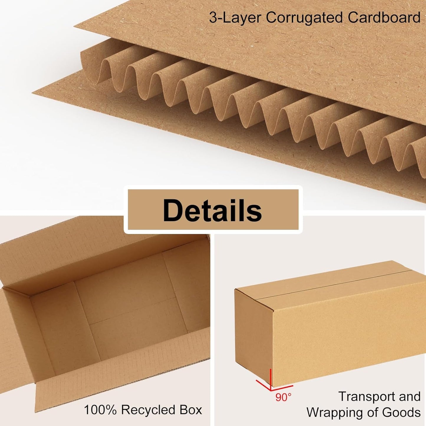 EdenseeLake 40 Pack 12x9x4 inches Shipping Boxes Small Cardboard Boxes for Packing, Moving, Mailing, Brown