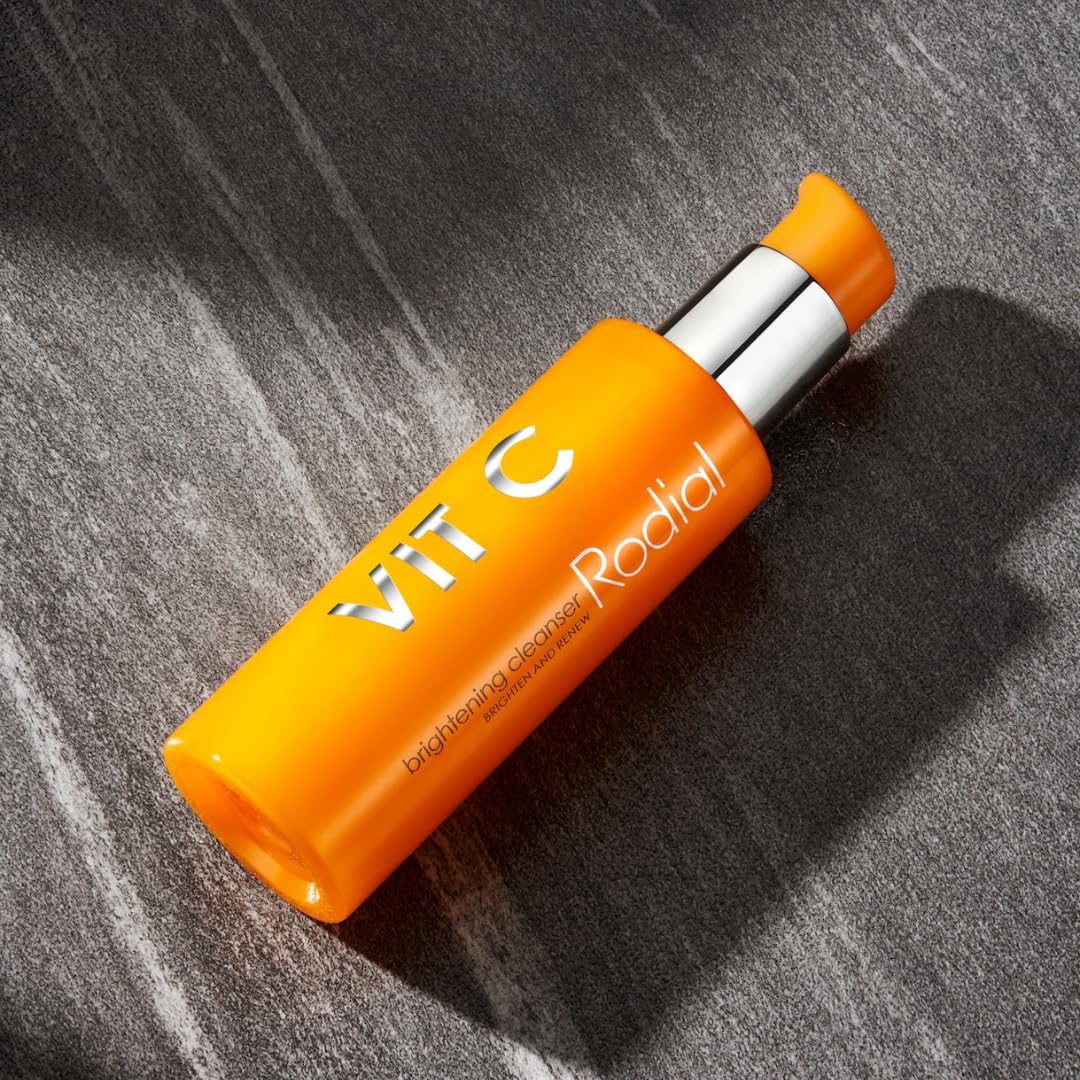 Rodial Vit C Brightening Cleanser 4.6 fl. oz, Intensive Daily Gel Facial Cleanser with Vitamin C and Glycolic and Lactic Acids for Smoothing Fine Lines, Firming and Toning Face Cleanser