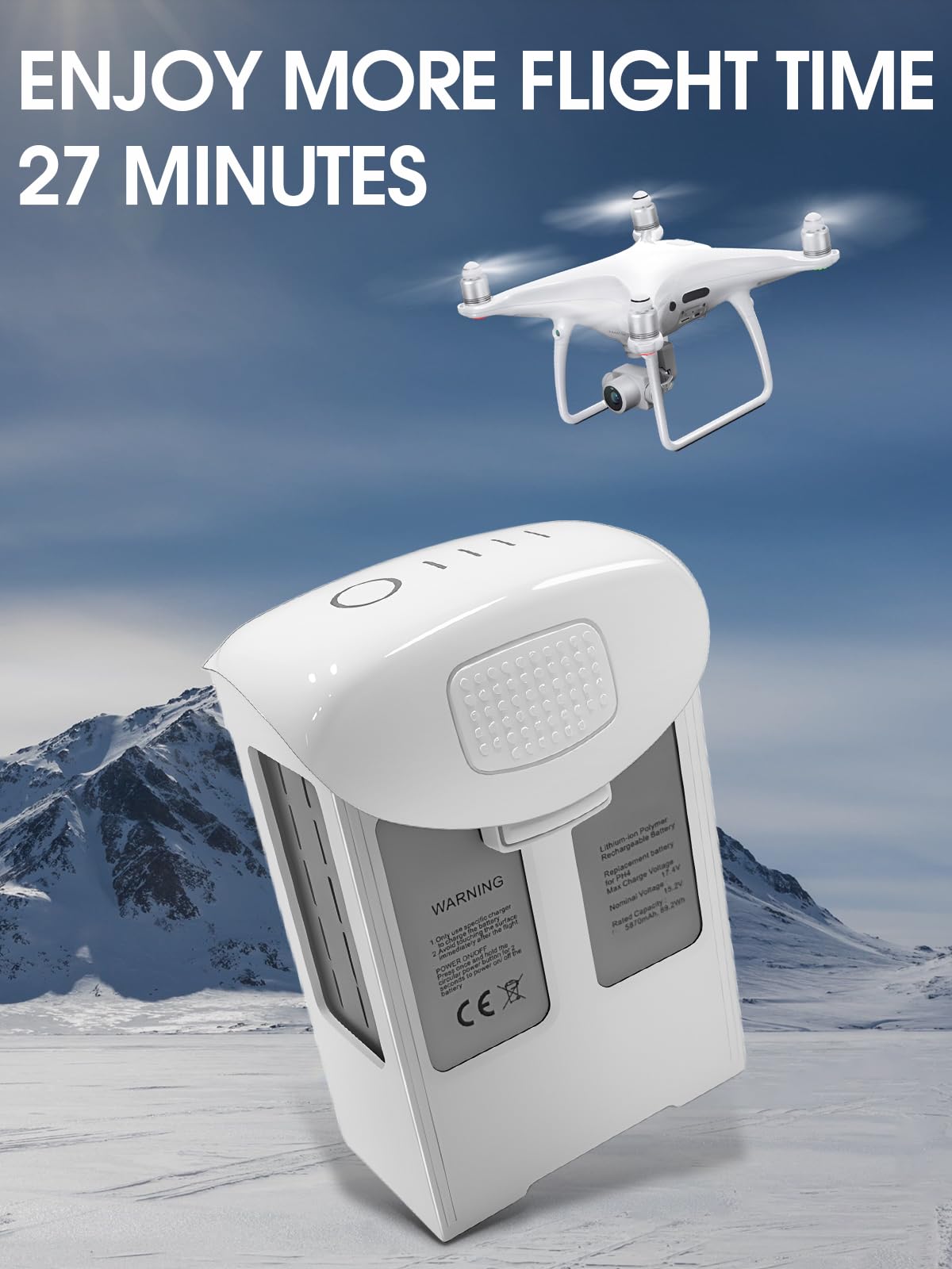 Homesuit Phantom 4 Battery, 5870mAh Intelligent Flight Replacement Battery Pack Compatible with DJI Phantom 4 Pro Series Drone