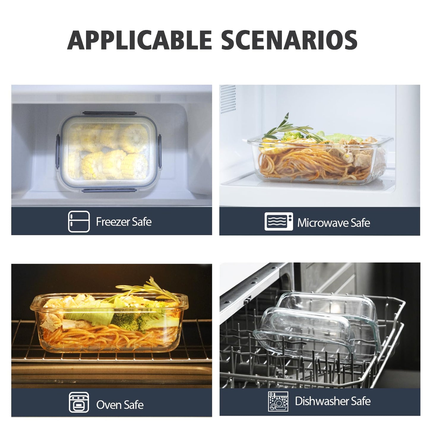 salient S 18 Pieces Glass Food Storage Containers with Lids,Airtight Glass Meal Prep Containers,Glass Storage Containers Set for Kitchen,Pantry BPA Free & Leak Proof (9 lids & 9 Containers)