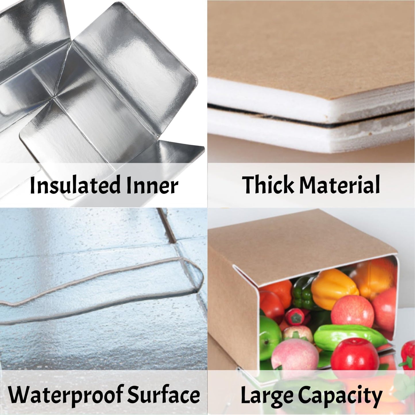 ZAVOOS 12 Pack Insulated Shipping Box, 10.8'' x 7.3'' x 6.5'' Cold Shipping Boxes with Aluminium Foil Liner for Hot Frozen Food, Small Reusable Foil Cooler Carton Moving Kits for Packing Mailing