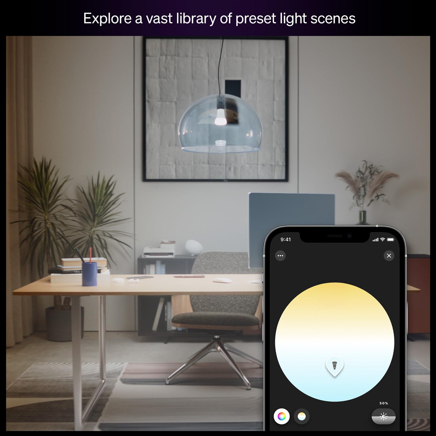 Philips Hue Smart LED A19 Bulb, White Ambiance, E26 Base, 9.5W, Full Spectrum Light 1000K-20000K, 1100 Lumens, Dimmable, Works with Alexa, Google, and Apple Home, 2pk