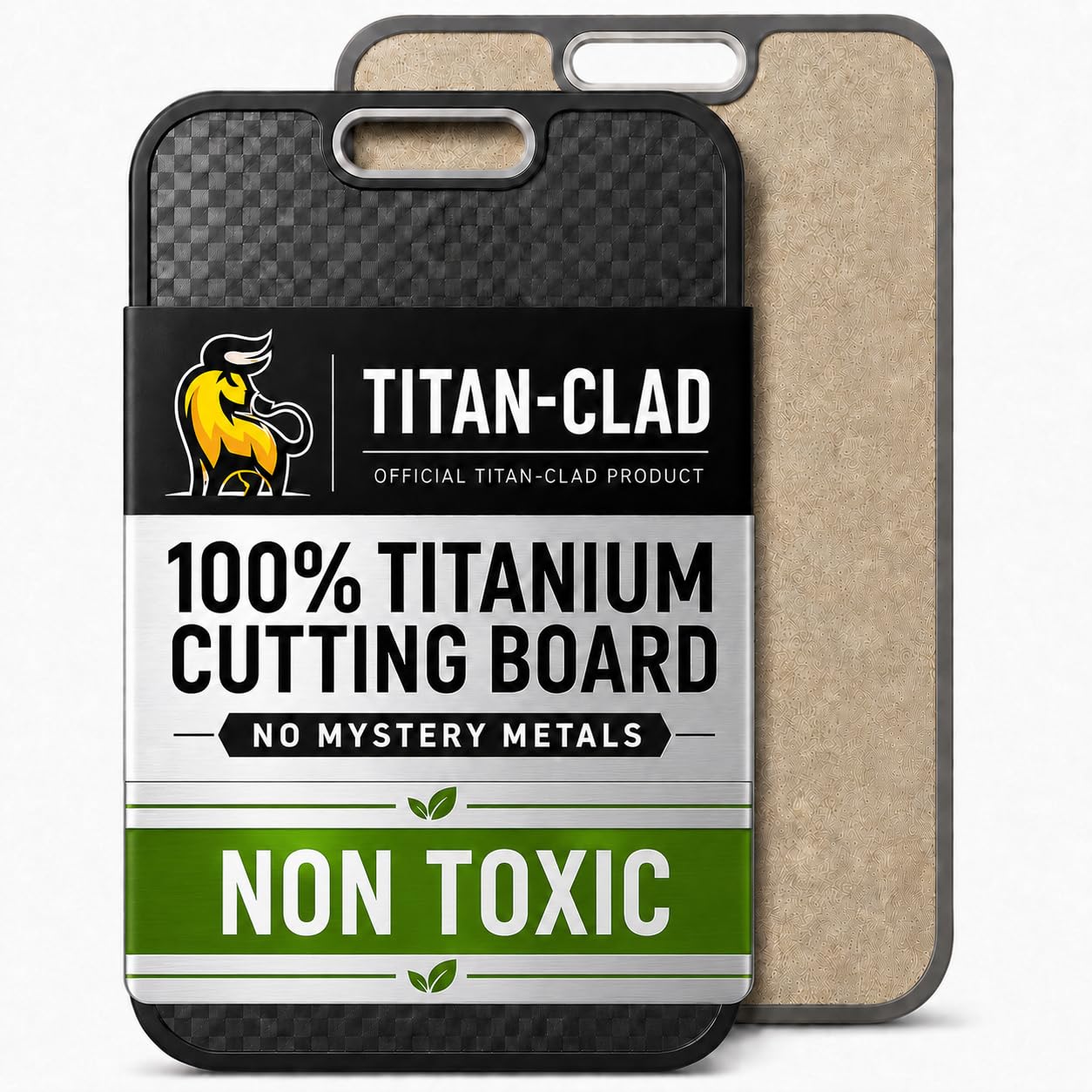 Titanium Cutting Board for Kitchen, Cutting Board Double Sided Food Grade, Pure Titanium and Wheat Straw PP, Scratch Resistant, Non Toxic Chopping Board, Dishwasher Safe, Easy to Clean Large Size