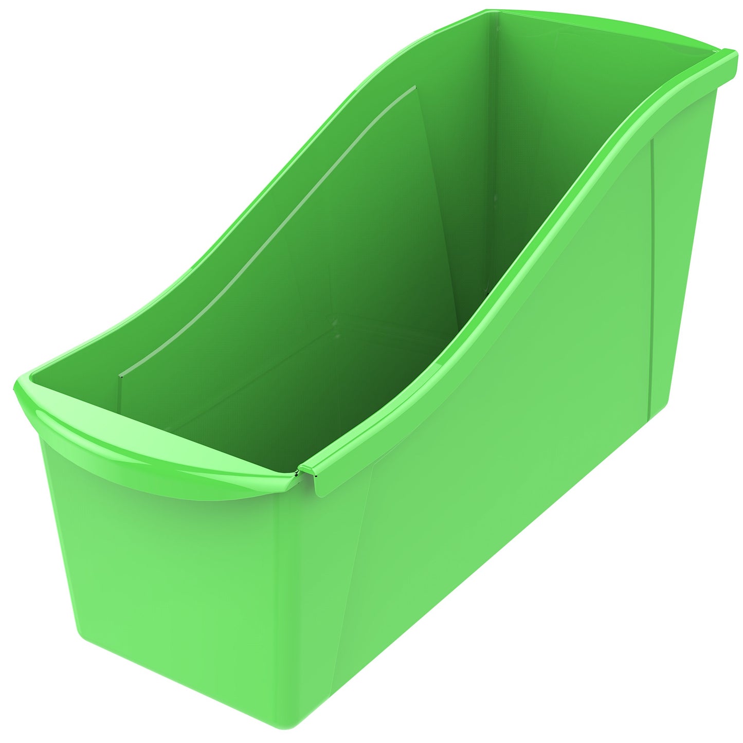 Storex Large Book Bin, Interlocking Plastic Organizer for Home, Office and Classroom, Green, 6-Pack (71104A06C)