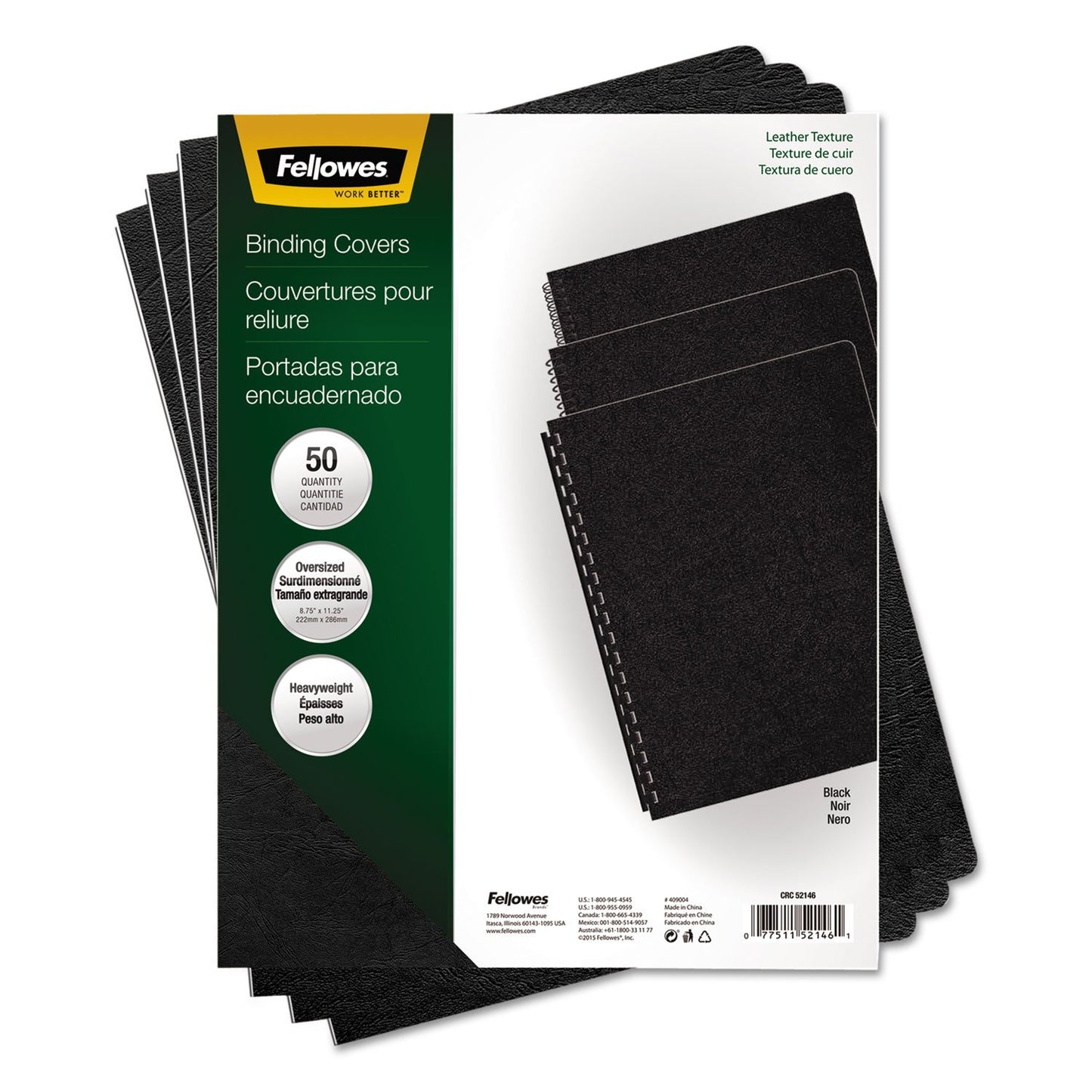 Fellowes Executive Presentation Cover, 11-1/4 x 8-3/4-Inches, 50 per Pack, Black (52146)