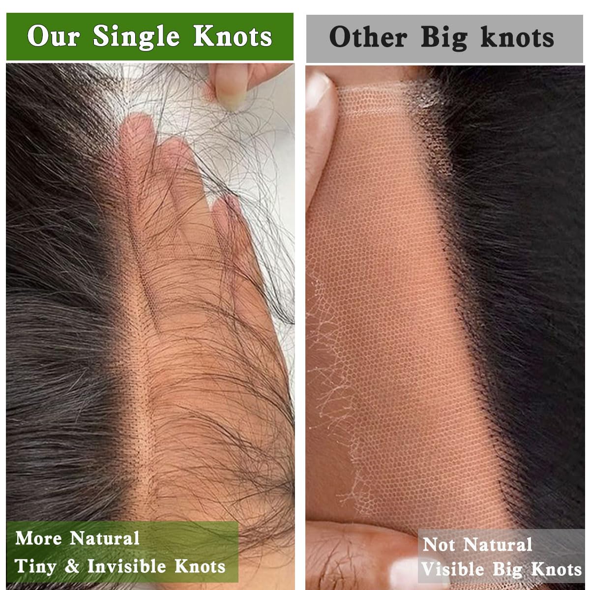 Mnador 5x5 SKINLIKE Real HD Lace Closure Straight Human Hair 0.095mm Ultra-thin hd lace Closure with Tiny knots Brazilian Virgin Human Hair Free Part Closure pre plucked with Natural Hairline, 20inch