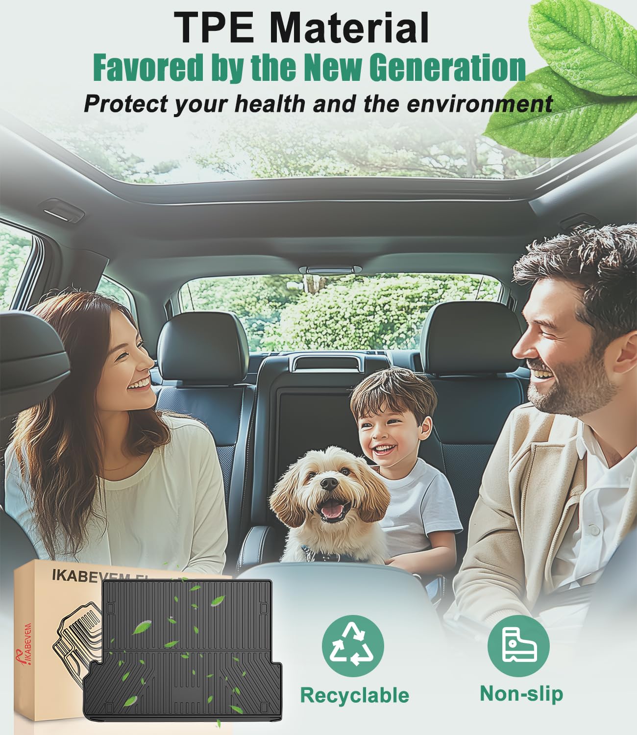 IKABEVEM Trunk Mat for Lexus GX 460 2010-2023 - Custom Fit TPE Non Slip Cargo Liner - All Weather Guard Trunk Liner - 3D Shaped Laser Measured Cargo Mats for 2010-2023 Lexus GX GX460