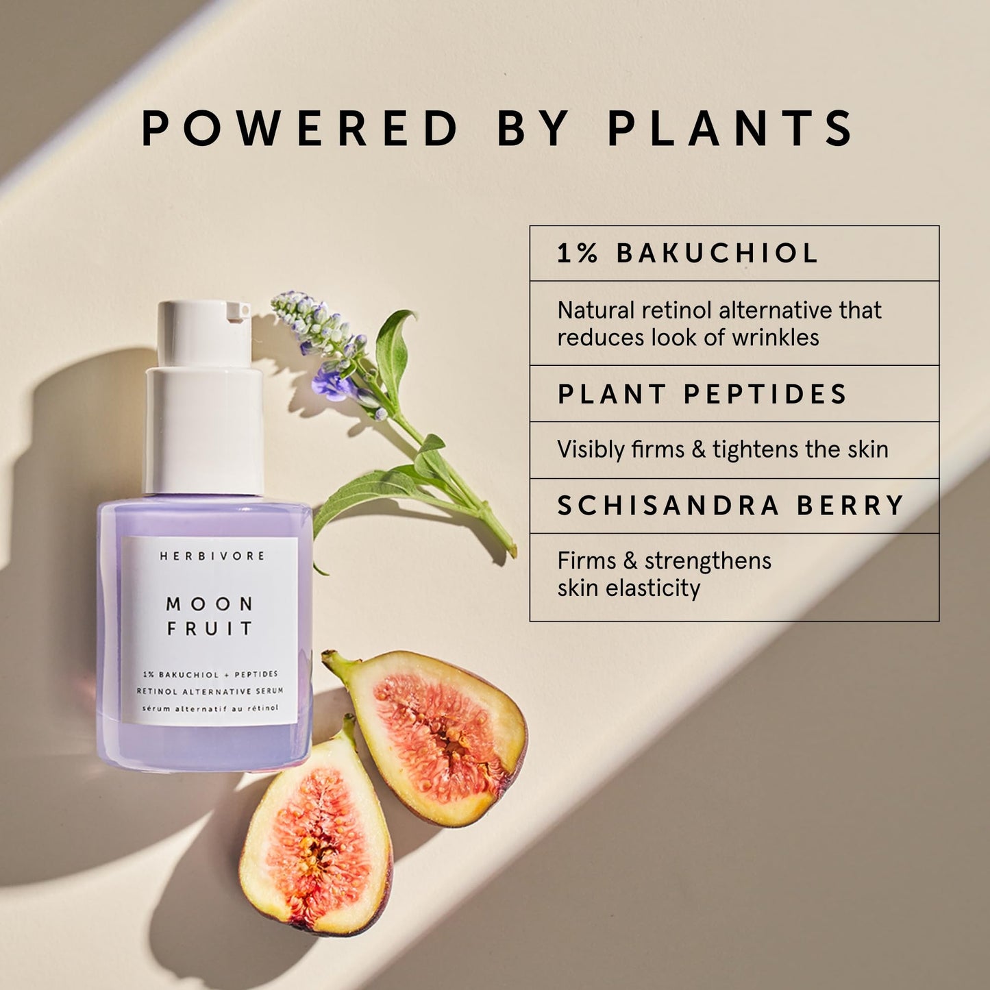 HERBIVORE Bakuchiol Retinol Alternative Moon Fruit Face Serum EXTRA STRENGTH – 1% Bakuchiol + Peptides, Smooths Skin, Reduces Fine Lines & Wrinkles, Plant-based, Vegan, Cruelty-free, 30mL / 1 oz
