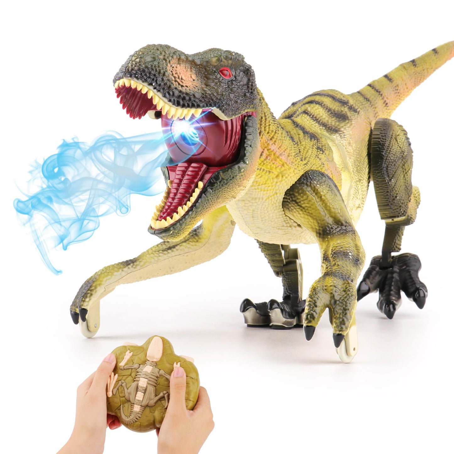 VERTOY Remote Control Dinosaur Toys for Kids 3 4-7 8-12 Year Old - Realistic T-Rex Gift for Boys, RC Walking Dino with Light, Roaring, Spray, Touch Sensing