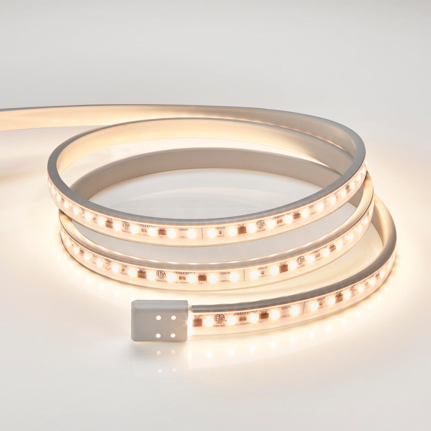 Maxxima 36 in. Hardwired LED Under Cabinet Strip Light, 1380 Lumens, 3000K Warm White, Kitchen and Living Room 120V White Cove Lighting, No Power Supply Needed
