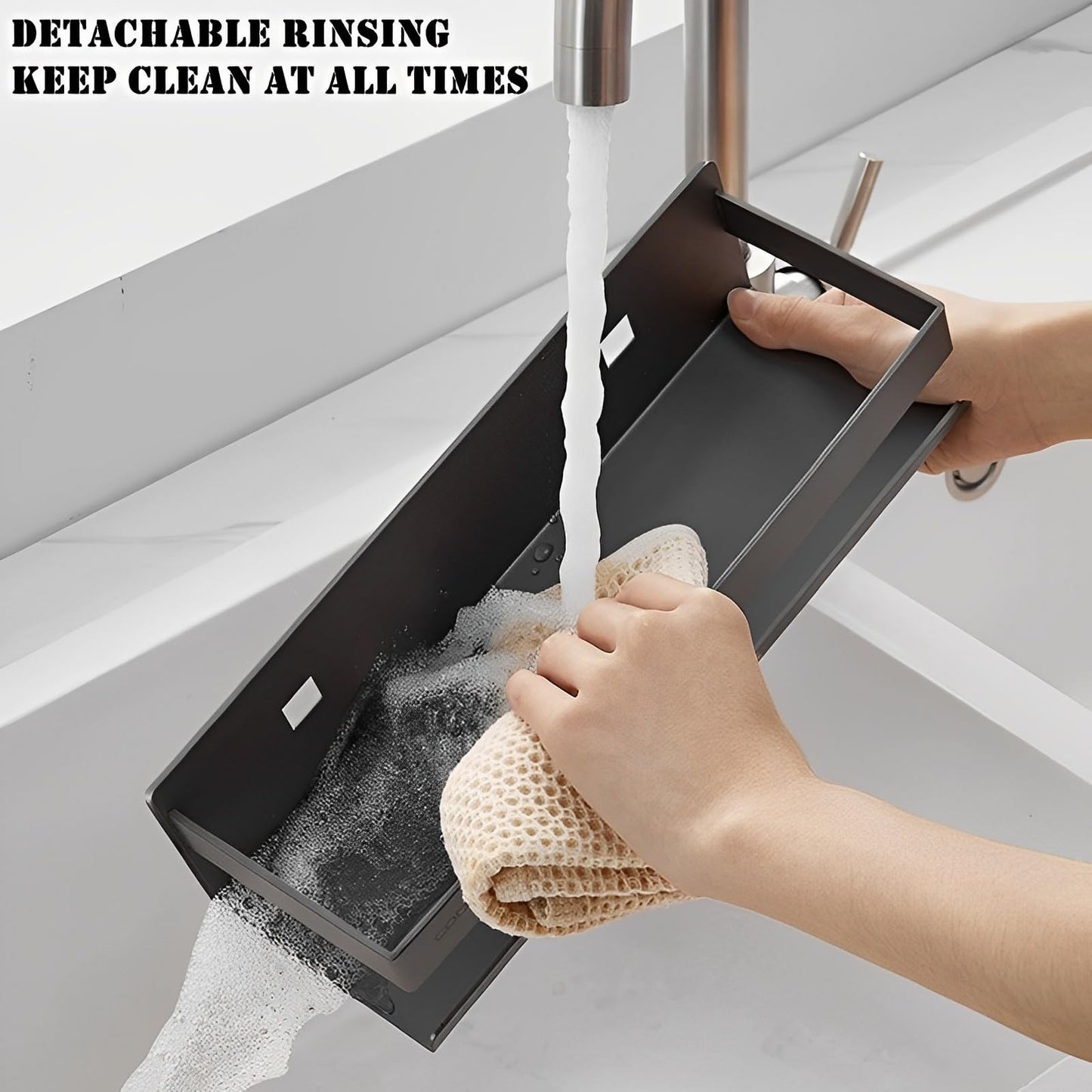YuShiYan Stainless Steel Detachable Wall Mounted Floating Shelves for Kitchen, Bathroom, Baking Paint Process, Corrosion and Rust Resistant, Set of 1 Gray