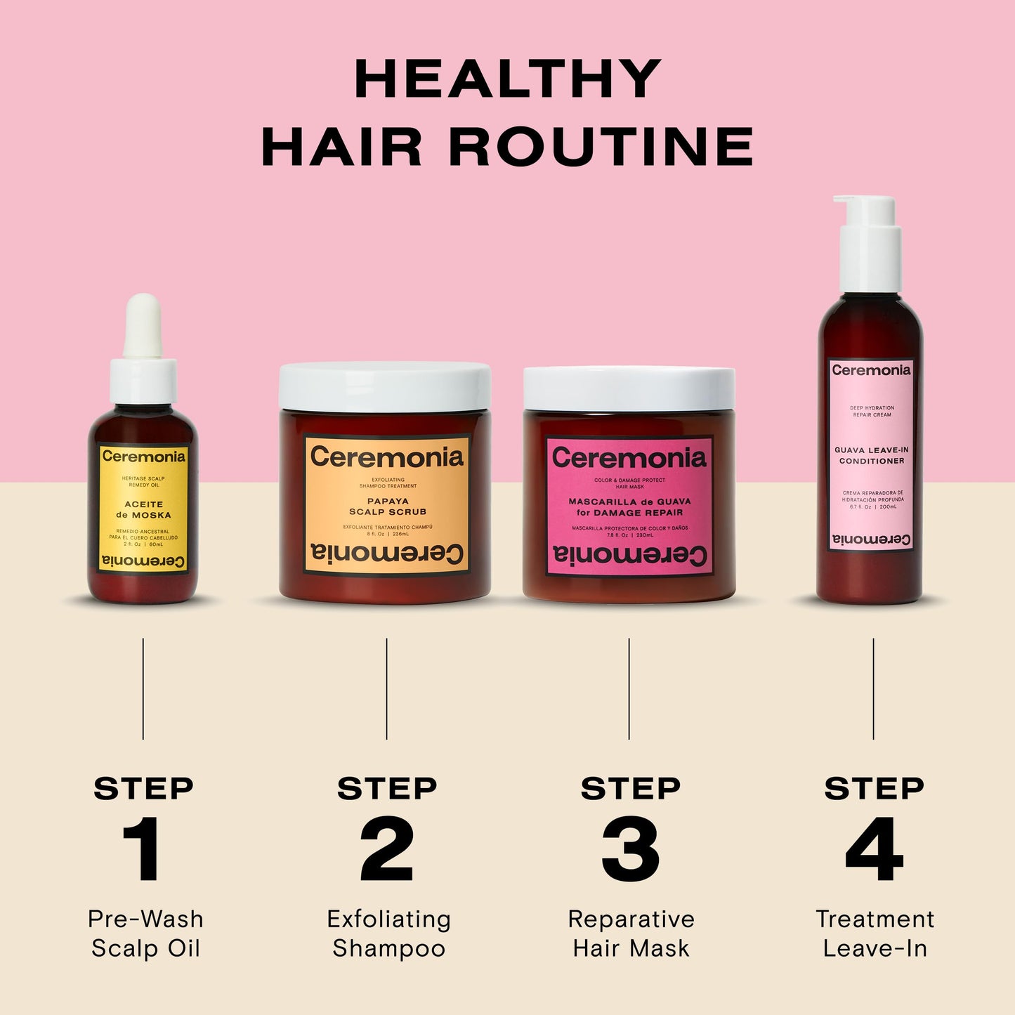 Ceremonia Guava Leave-In Conditioner Deep Hydration Repair Cream with Tamarind and Avocado, Jumbo Size 13.18 Fl Oz | 390 Ml