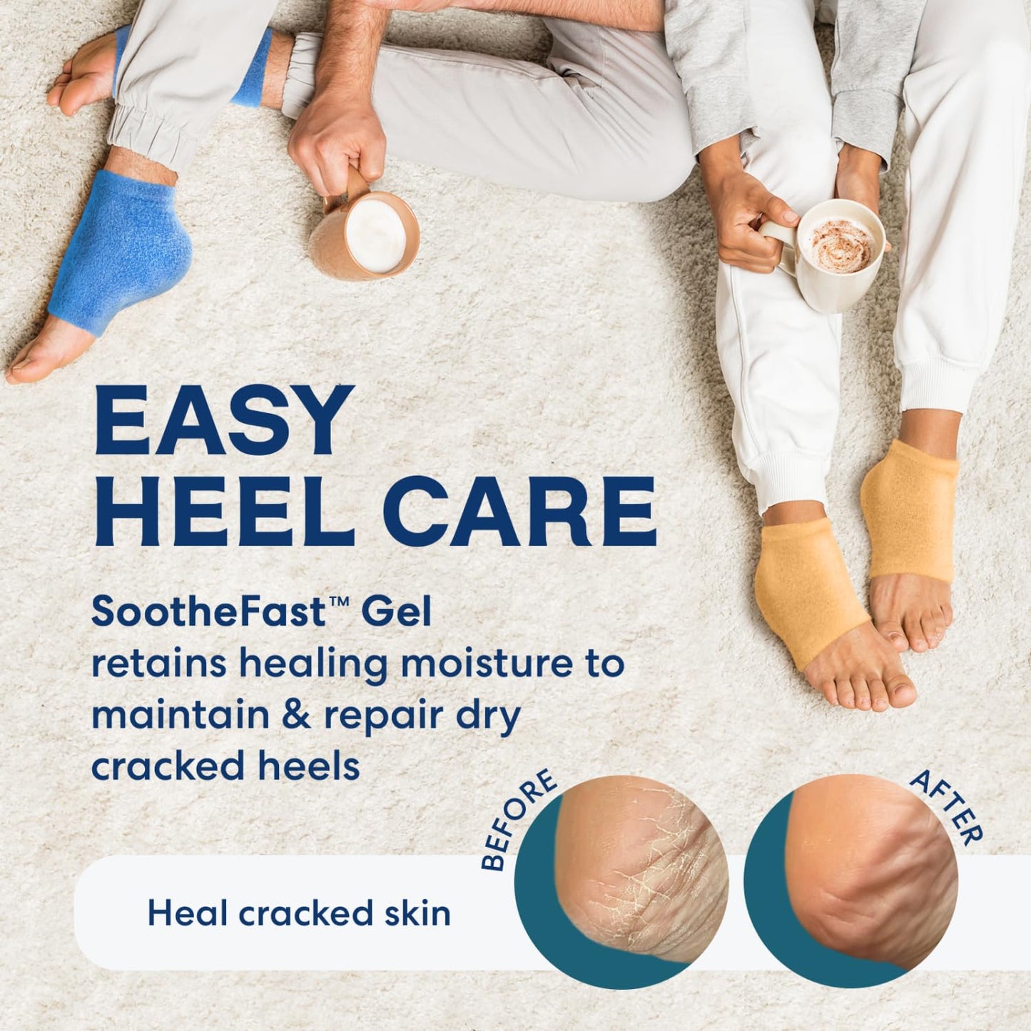 Dr. Frederick's Original Moisturizing Fuzzy Heel Socks - 6 Pairs - Cozy Gel-Lined Sleep Socks for Women & Men - Soothing Dry, Cracked Feet - Cracked Heel Repair - Heal Dry Heels - Variety Pack