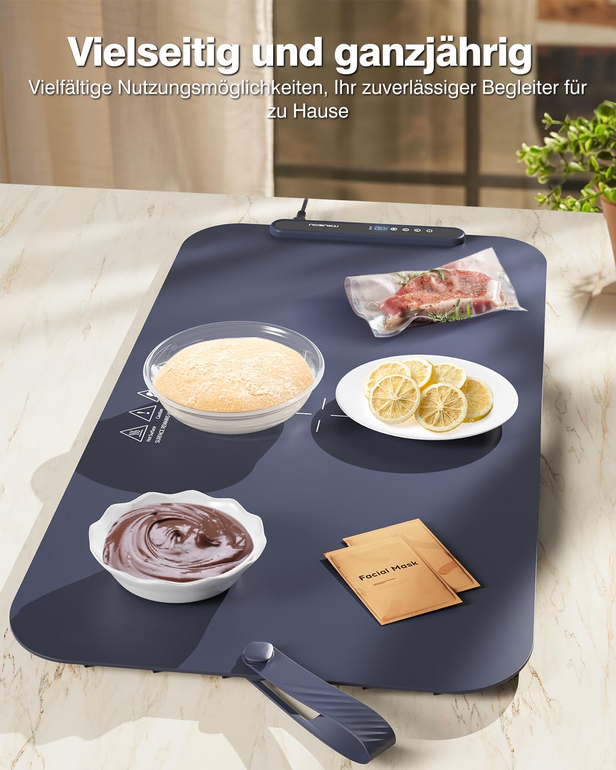 Food Warming Mat, iTRUSOU 27.5x16'' Electric Warming Tray with 7 Temp-Settings, 1-99h Flexible Timer, Switchable °F/°C, Rollable Food Warmer Keep Food Warm at Buffet, Party, Sabbath, Daily Use