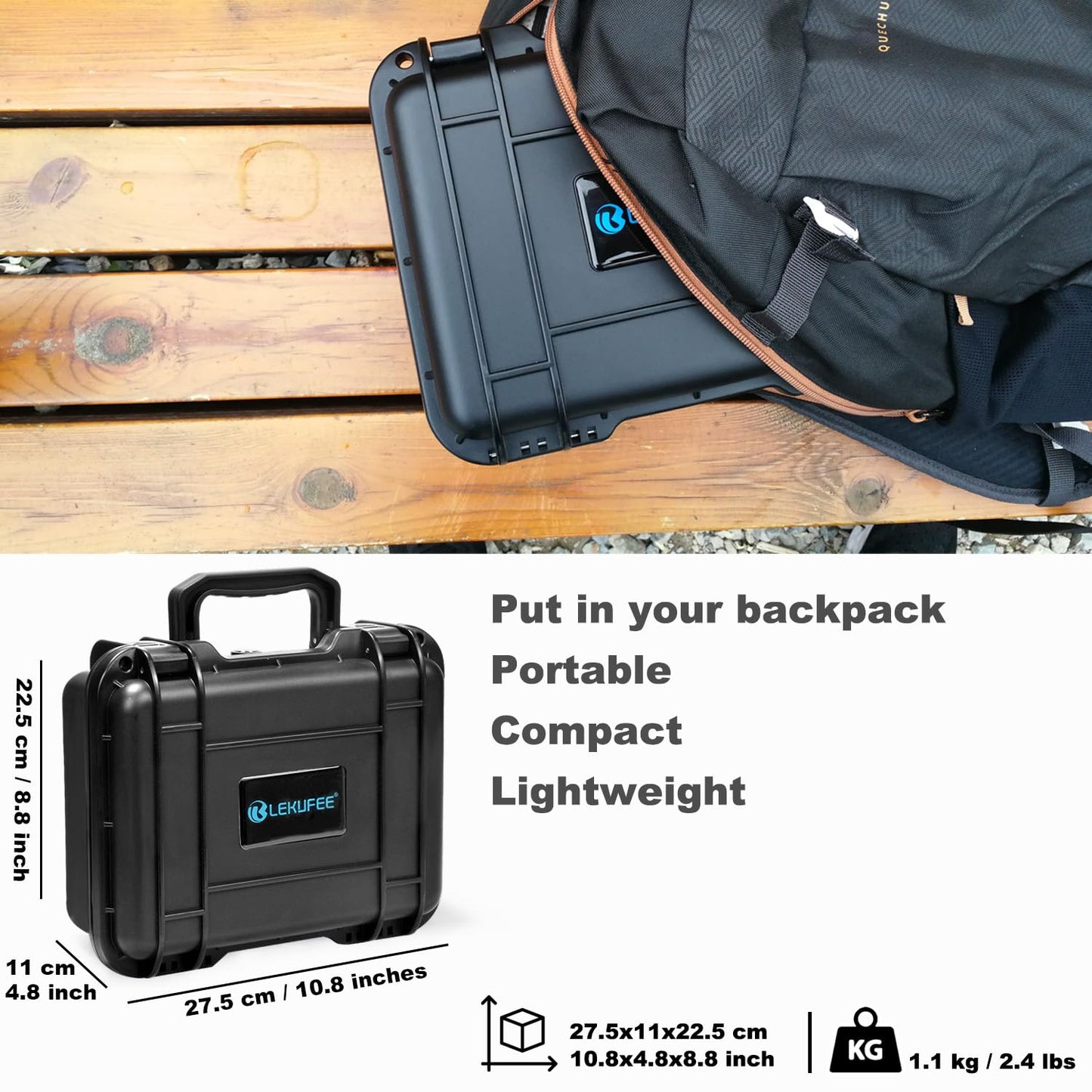 Lekufee Waterproof Hard Case Compatible with Gopro Hero 13/Gopro Hero 12/11/10/9/8/Media Mod/Gopro Volta/Creator Edition/Action Camera and Other Accessories(Case Only)