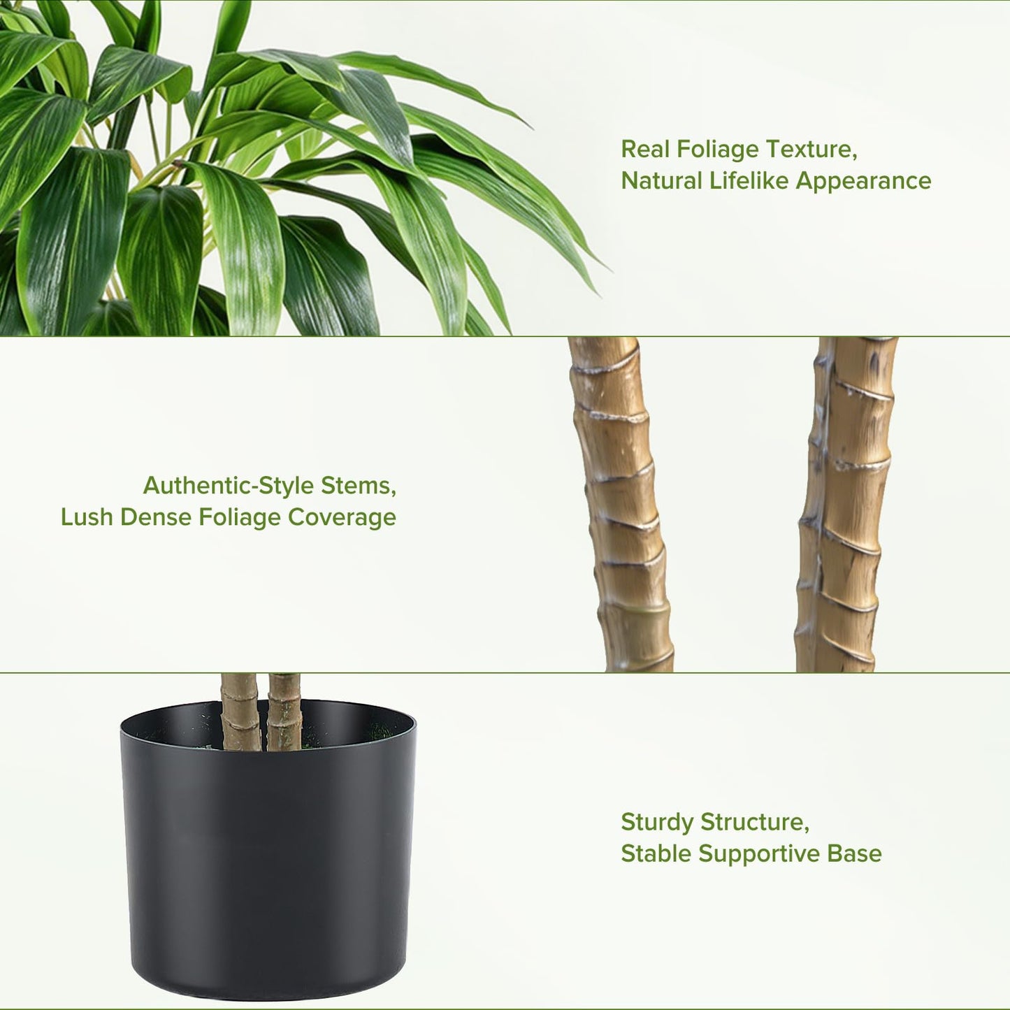 DUMOS 51in Artificial Dracaena Tree, 4FT Lifelike Faux Indoor Floor Plant with Bendable Leaves, Potted Tall Fake Plant for Living Room, Bedroom, Office Corner Decor