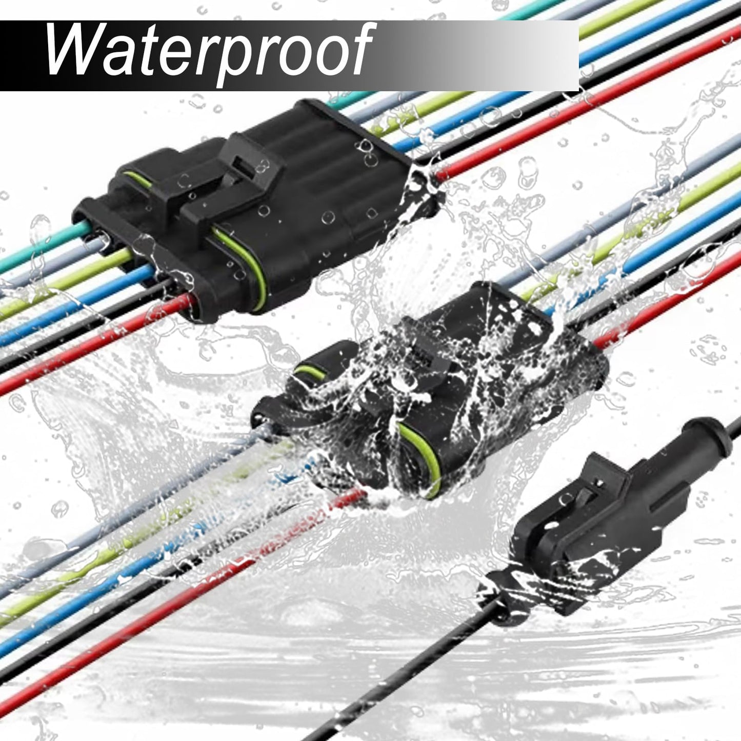maierke 1008PCS 63 Sets Waterproof Automotive Electrical Connectors Waterproof Wire Connectors Automotive Replacement Ignition Plug Connectors 1/2/3/4/5/6 Pin with Ratcheting Crimper Pliers