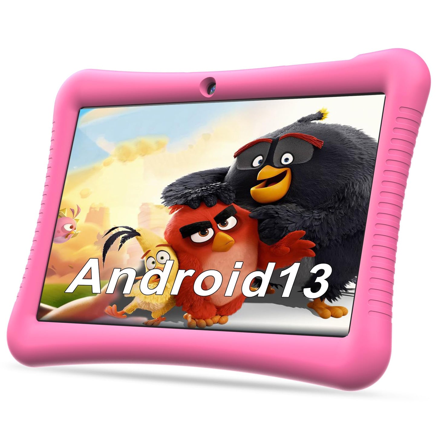 Fivahiva Kids Tablet,10.1 inch Android 13 Tablet for Kids, 32GB (Expandable to 128GB), Quad-core, Google Kids Space, Parental Control, YouTube Kids, GMS, Pre-Installed Apps, with Shockproof Case