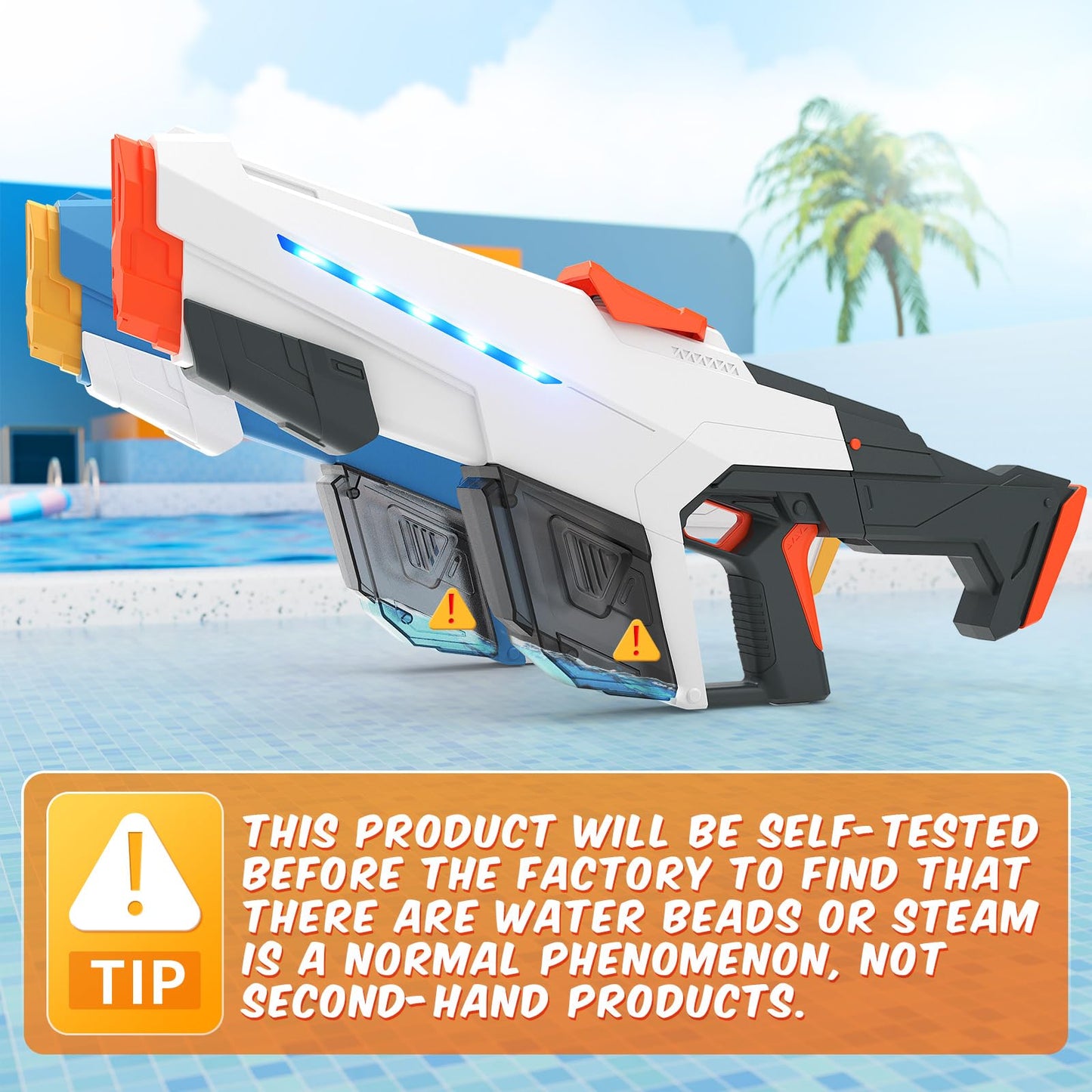Skirfy Electric Water Gun for Adult Kids, Outdoor Automatic Water Suction Water Squirt Modular Battery, Larger Water Guns Summer Beach Swimming Pool Backyard Lawn Party Games（Grey）