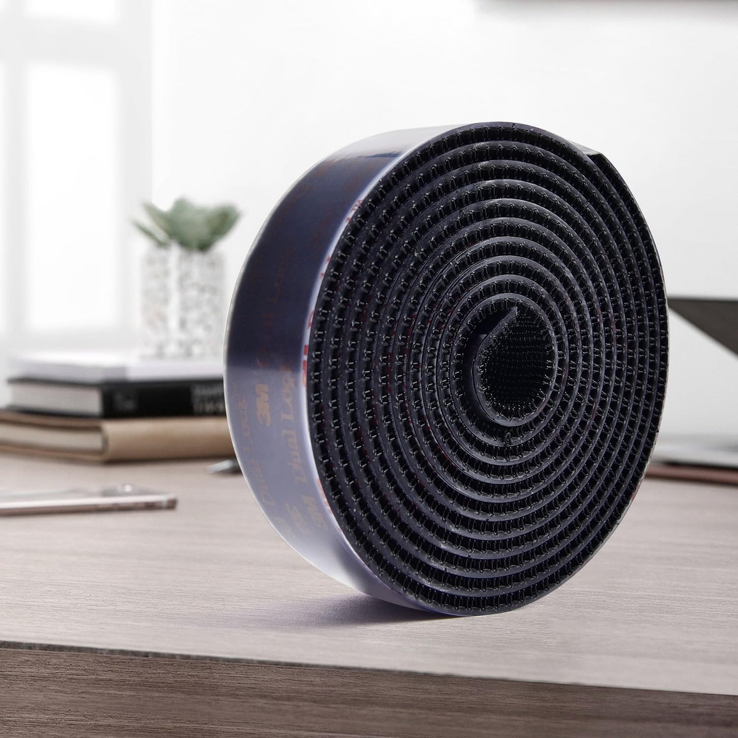 3M Dual Lock SJ3550A 1"×8ft Black 2 Pack Reclosable Fastener Mounting Tape Interlocking Mushroom Shaped Strong Adhesive Hook Lock Sticky Tape for Indoor and Outdoor(DB25252)