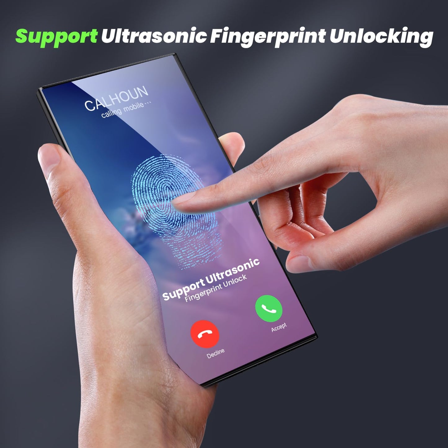 WSKEN for Samsung Galaxy S24 Ultra Privacy Screen Protector Tempered Glass [24° Anti-Spy] [Zero Bubble] [Auto Dust-Remove] [Support Fingerprint Unlock] 9H 10X Shatterproof 6.8 inch - 2 Pack