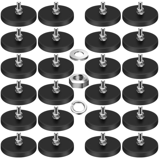 24Pack Rubber Coated Magnets, 30LBS Rubber Coated Neodymium Magnets with M5 Magnetic Assembly Base for Light Bar Mirror Camera Tool(1.69 Inch) ", since the Item received has an M5 thread.