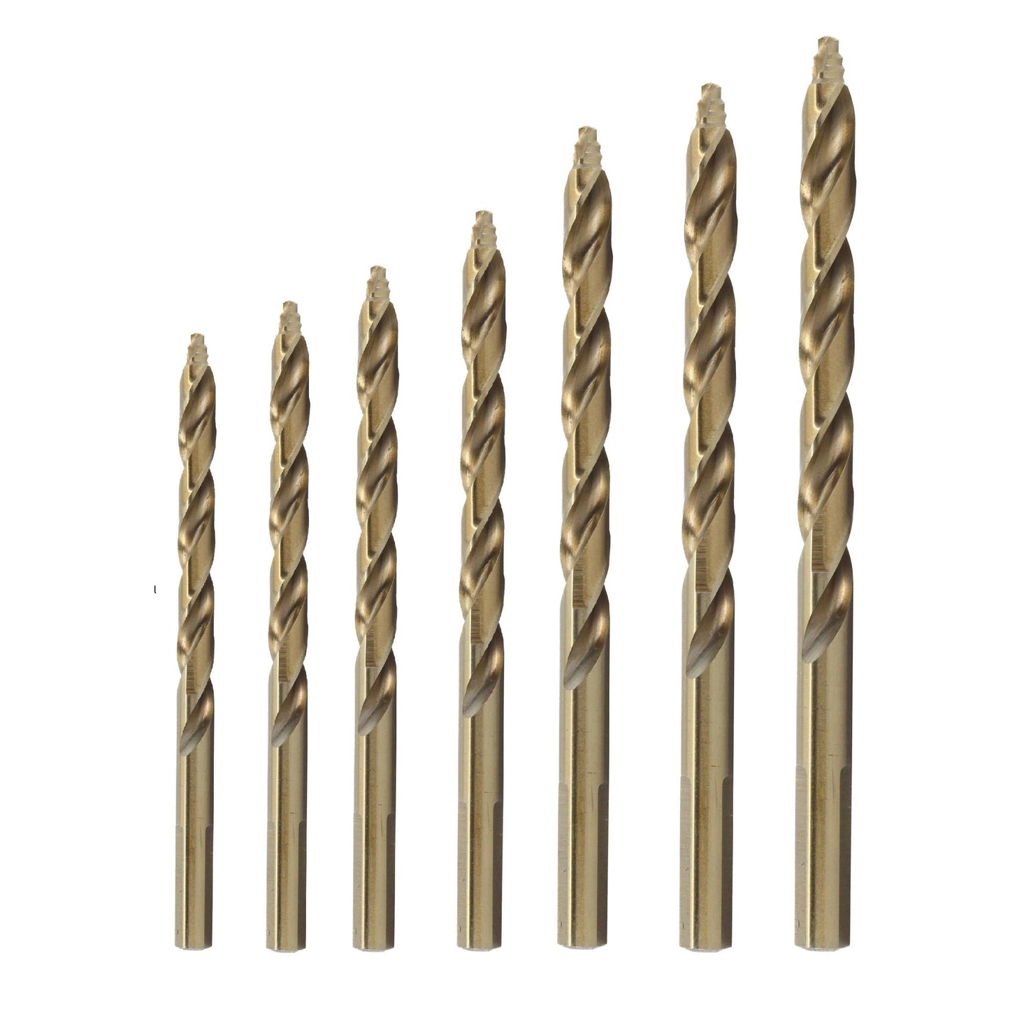 Drill America ZMPOUGSC7 GSC Series 7 Piece Cobalt Stepped Point Drill Bit Set