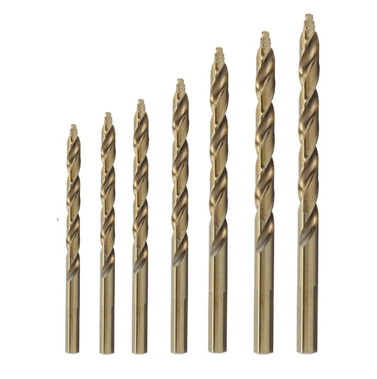 Drill America ZMPOUGSC7 GSC Series 7 Piece Cobalt Stepped Point Drill Bit Set