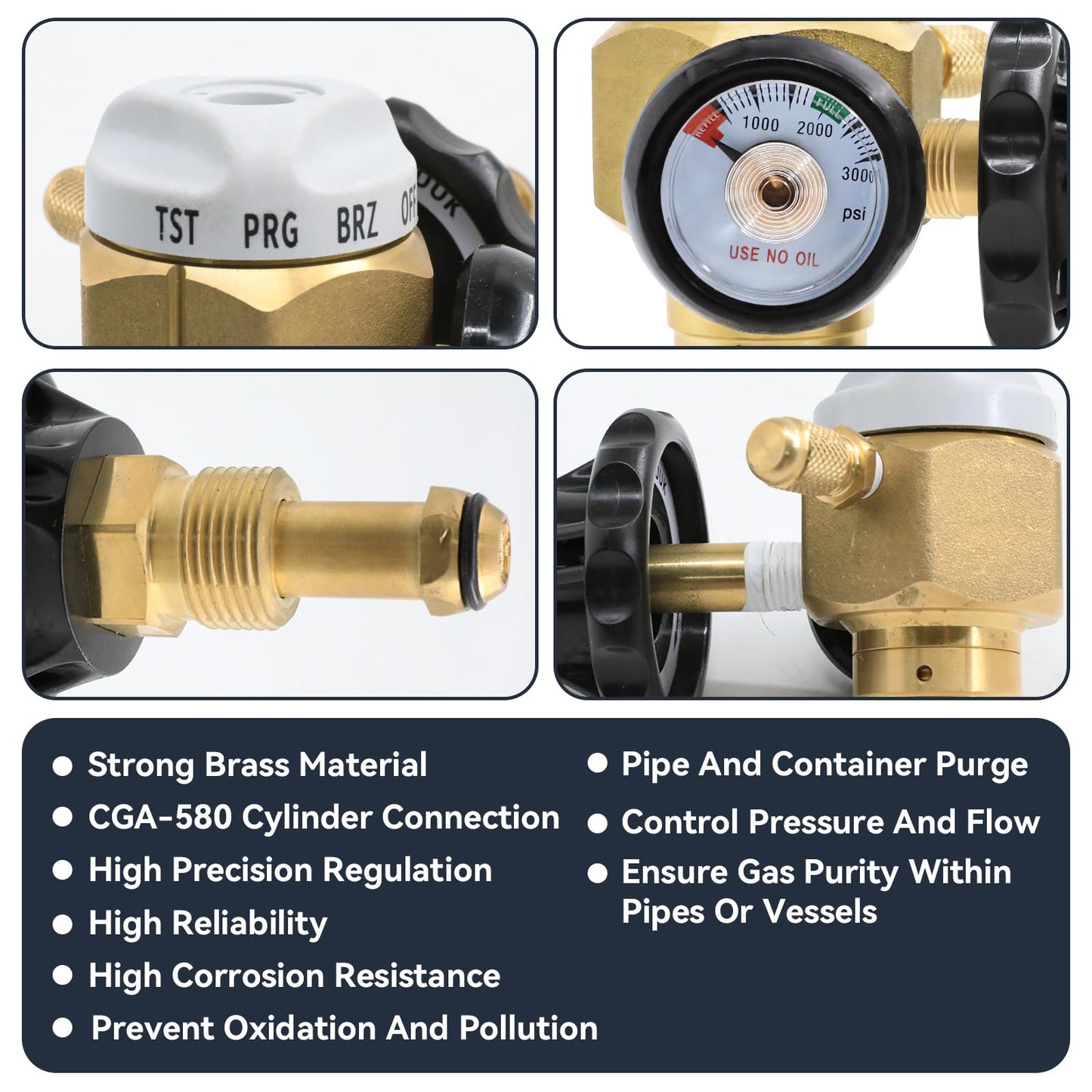 VN-500 Nitrogen Purge Control Valve Regulator And Flow Meter Hybrid Design Nitrogen Purging Regulator w/500psi for leak testing