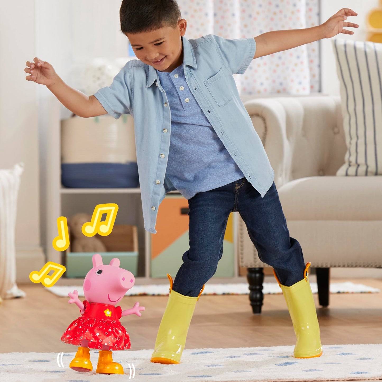 Peppa Pig Peppa’s Muddy Puddles Party Singing and Dancing Doll, Interactive Electronic Preschool Toys for 3 Year Old Girls and Boys and Up