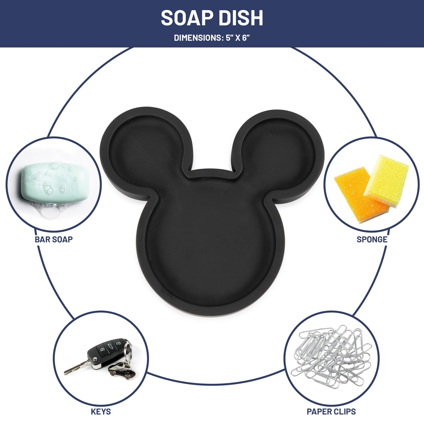 Jay Franco Disney Mickey Mouse Bathroom Organizer Set - 4 Piece Red, Black and White Accessories Includes Resin Soap Dispenser, Soap Dish, Toothbrush Holder and Tumbler - Bathroom Décor