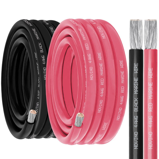 4 Gauge Marine Wire 4 AWG Marine Grade Wire Include 4 Gauge 20FT Red & 20FT Black,4 AWG Tinned Copper Oxygen-Free Cable for Automotive Boat Camper Trailer Speaker Battery Lighting Solar Panel Outdoor