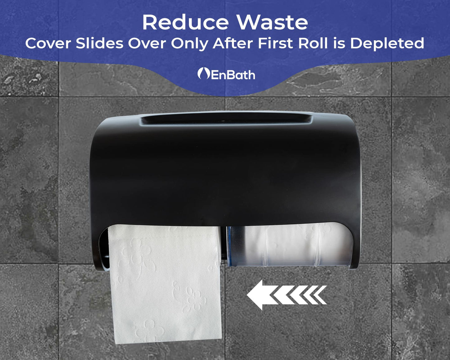 Commercial Toilet Paper Dispenser Wall Mount, Double (2 Roll) Locking Toilet Paper Holder (Black), Compact Two Roll, Side by Side Design Tissue Paper Dispenser (Dispensador de Papel Higienico Doble)