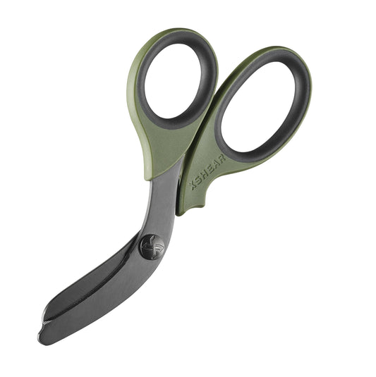 xShear® 7.5” Extreme Duty Trauma Shears - The perfect scissors for the Paramedic, EMT, Nurse or any Emergency Healthcare Provider (Olive Drab Green/Black)