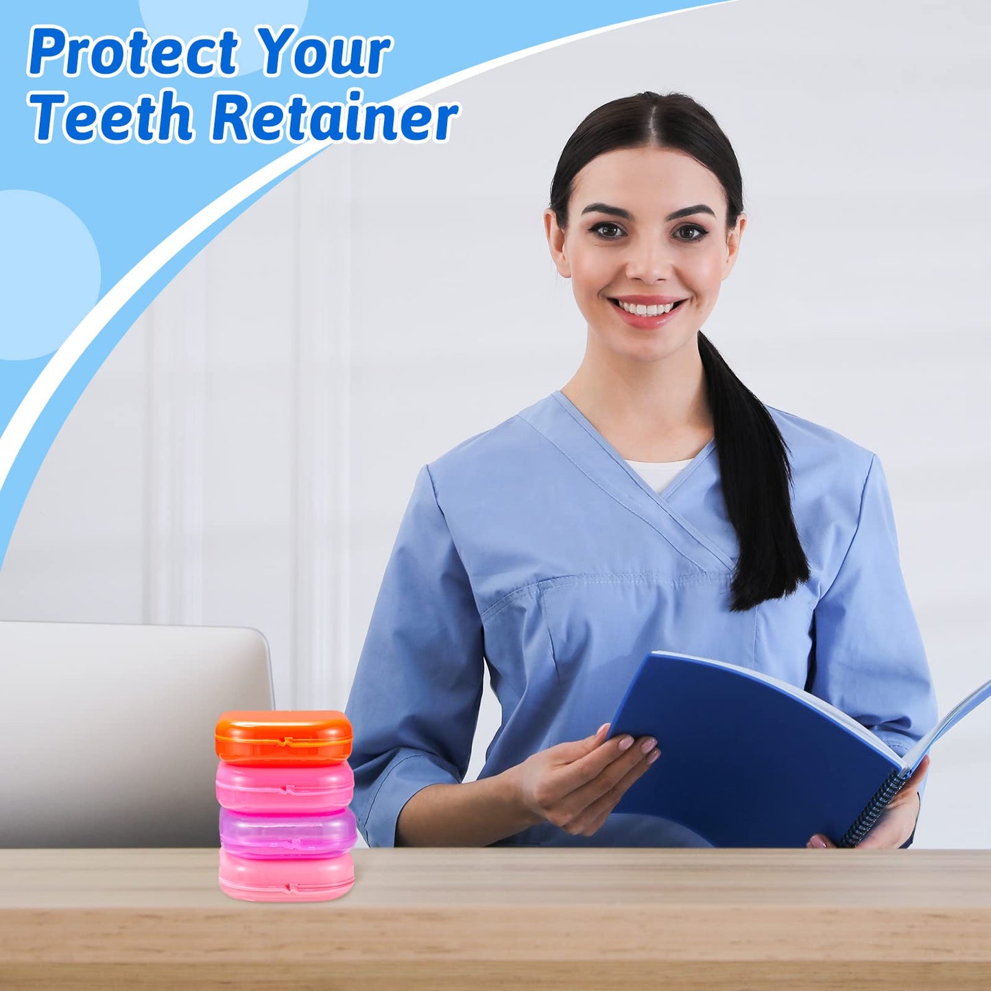 Sherr 120 Pcs Dental Retainer Case with Holes Denture Case 12 Colors Mouth Guard Case Muticolor Retainer Holder False Teeth Container Denture Holder Retainer Container Case for Travel Office Home