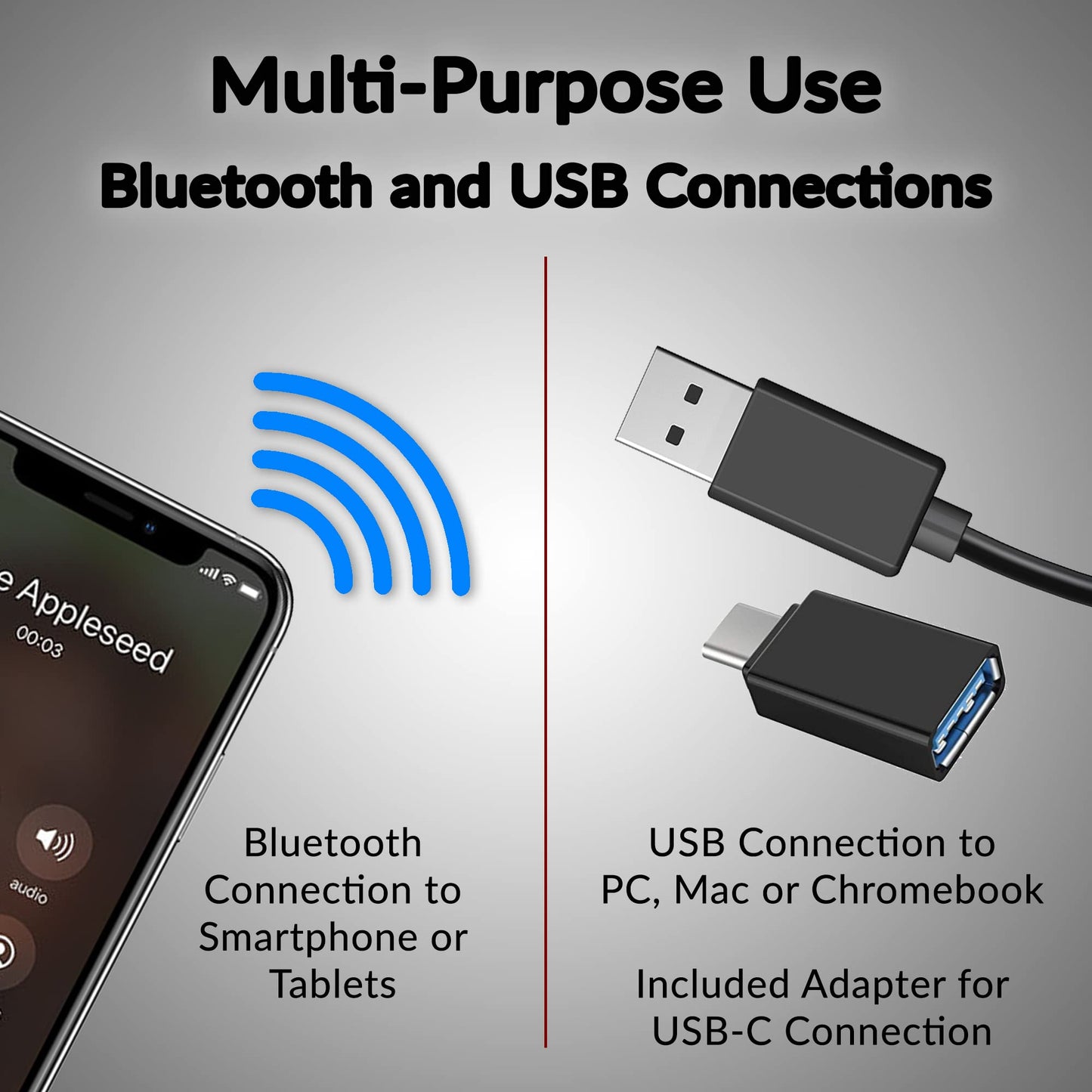 Cyber Acoustics USB & Bluetooth Speaker Bar (CA-2890BT) – USB Powered Speaker with Speakerphone for PC and Bluetooth to Simultaneously Connect to Smartphones, Clamps to Monitor, Convenient Controls