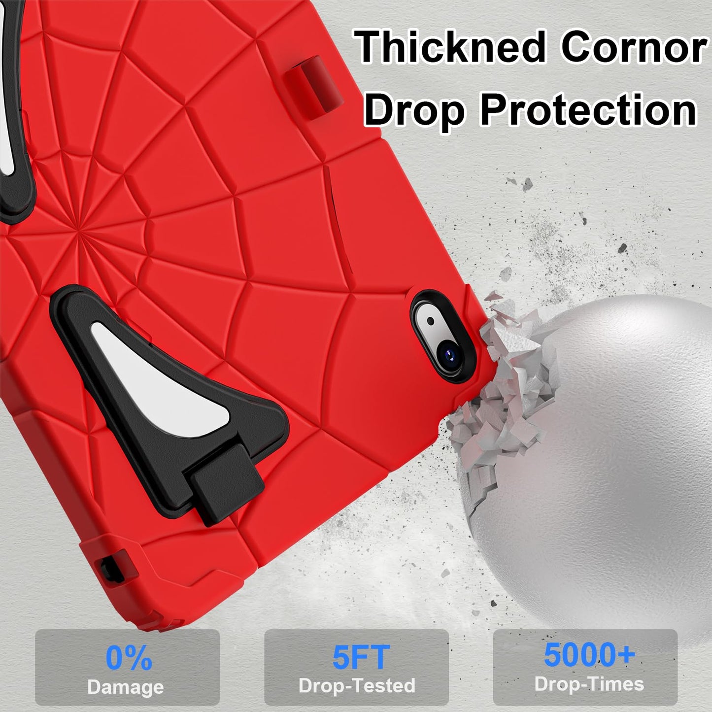 Nitupai Case for iPad 10th Generation Case for Kids iPad Case 10th Generation 10.9 Inch 10th Gen Case Pen Holder Screen Protector Kids Boys Cover iPad 10th Generation Thickned Cornor, Red Black