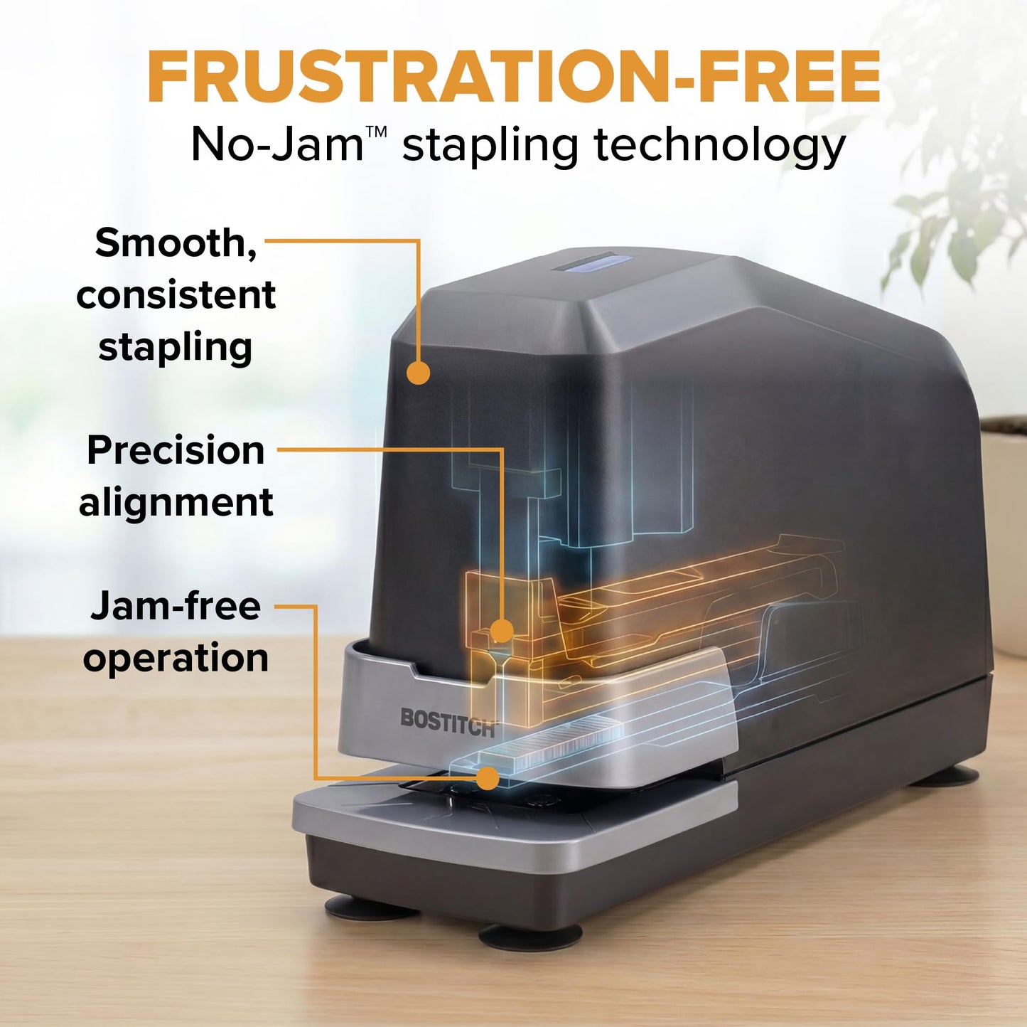 Bostitch Office Impulse Heavy Duty Electric Stapler Value Pack, 45 Sheet Capacity, Includes 5,000 Staples & Staple Remover, No-Jam, Faster Stapling, Black