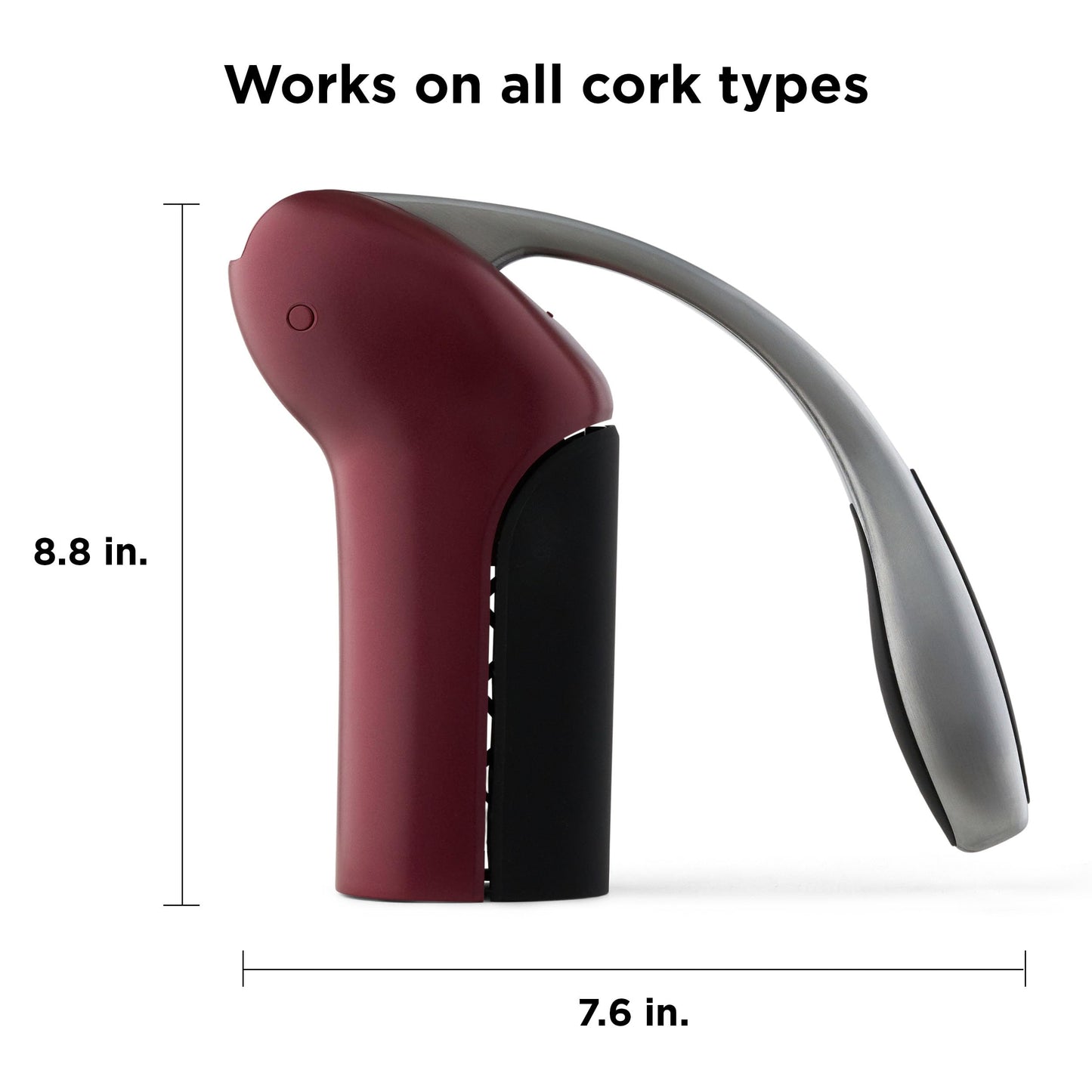 Rabbit Vertical Corkscrew Wine Opener with One-Pull Design, Foil Cutter Included, Easy to Use Manual Lever, Durable Stainless Steel Spiral, Merlot