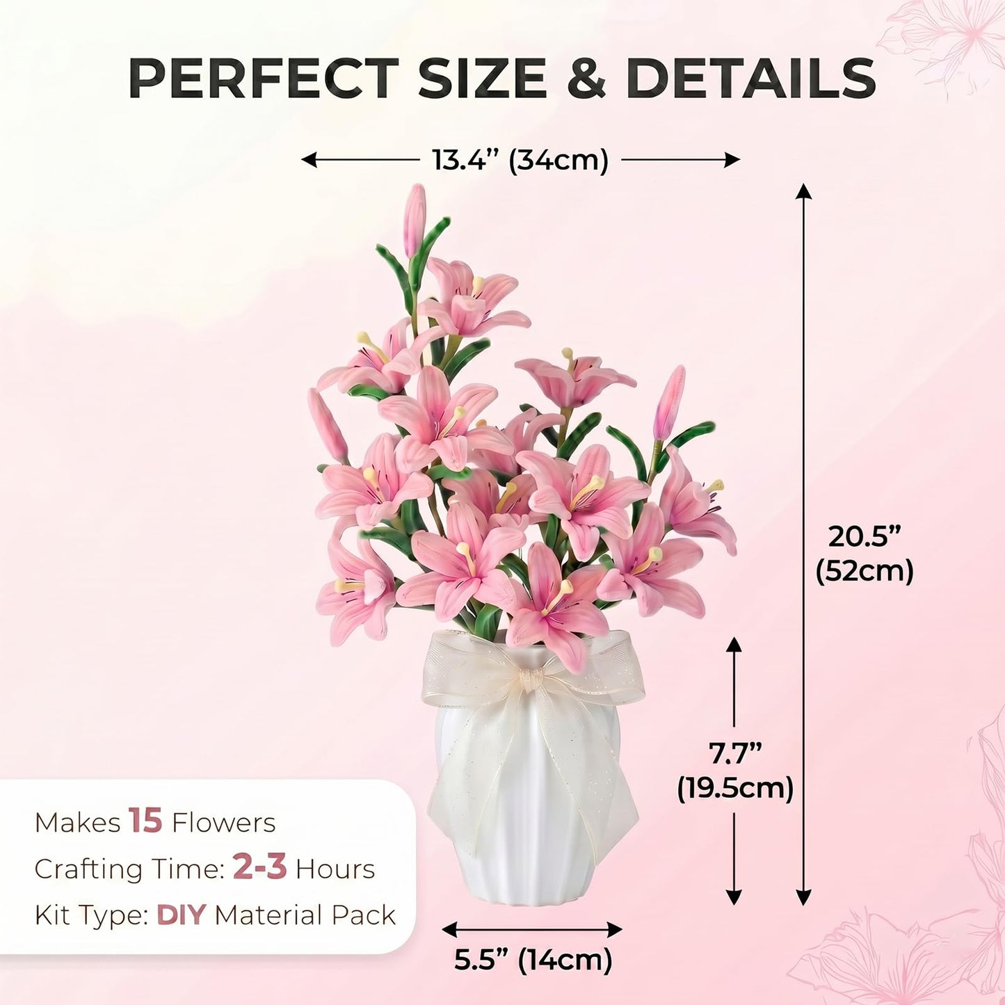 AlniuLefe Pipe Cleaner Flower Crafts Kit (Lily)