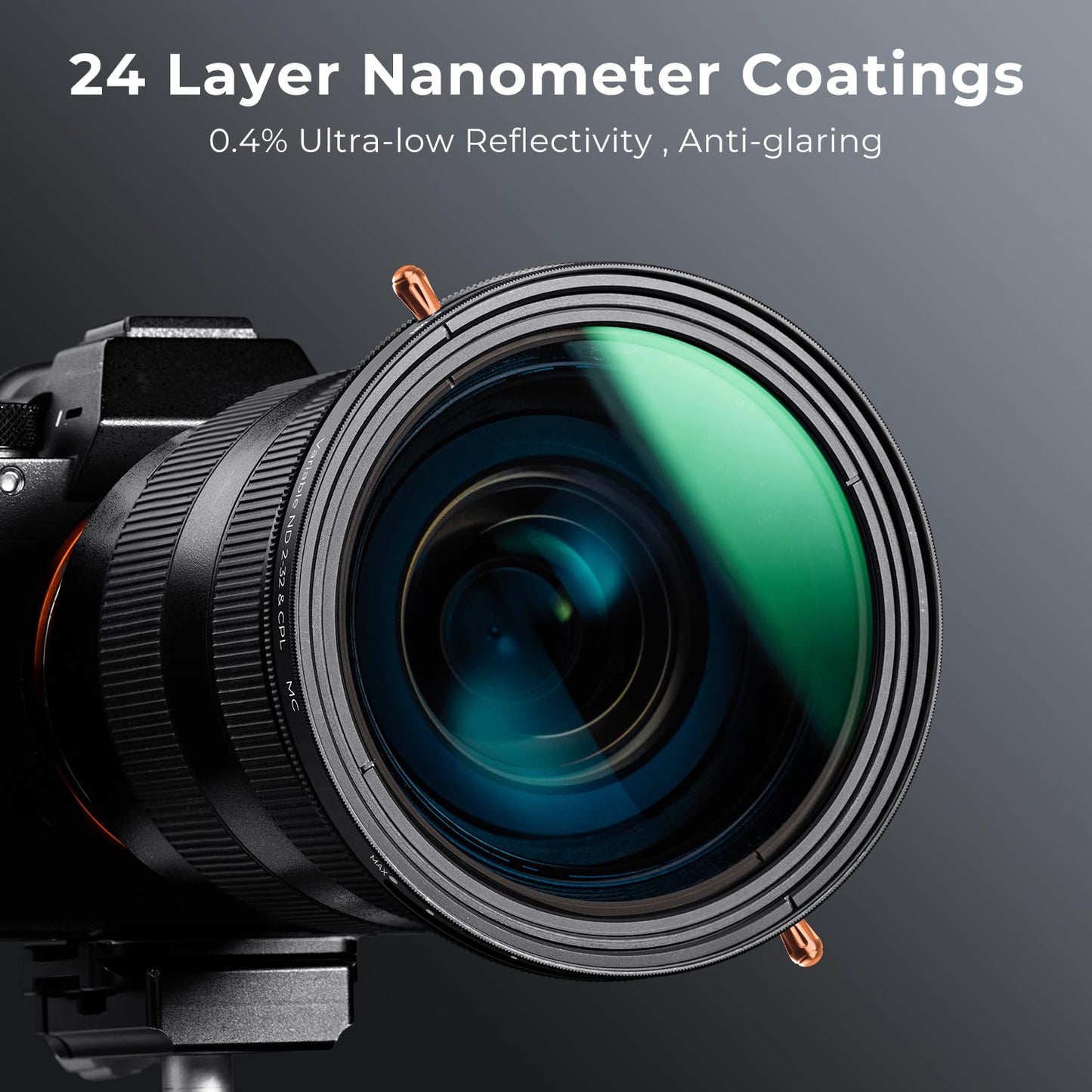 K&F Concept 67mm Variable Fader ND2-32 ND Filter and CPL Circular Polarizing Lens Filter in 1 for Camera Lens Waterproof Neutral Density Polarizer Filter (Nano-D Series)