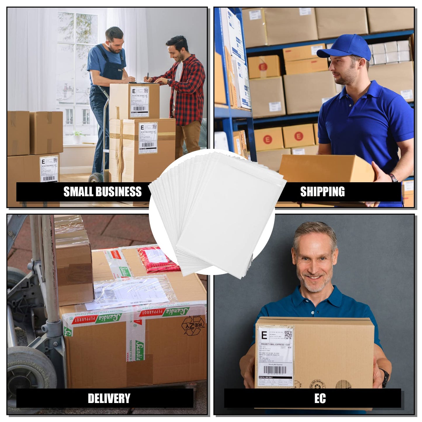 Geetery 500 Pcs 7"x10" Packing List Envelopes Clear Self-Adhesive Shipping Label Sleeves Bulk Mailing Slip Envelope Pouches Waterproof Loading Packing List Mailing Pouches for Shipping Supplies
